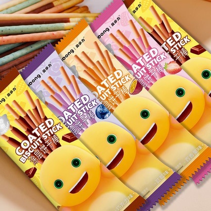 奶龙涂层手指饼干巧克力棒学生休闲小零食早餐散装健康食品