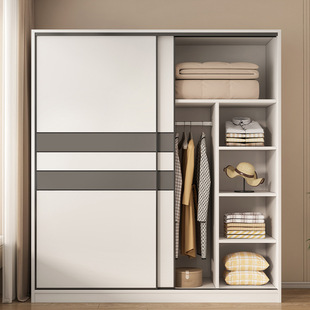 Wardrobe Bedroom Home Cabinet Rental Room Small Apartment 2025 New Sliding Door Children's Wardrobe J& Set J&