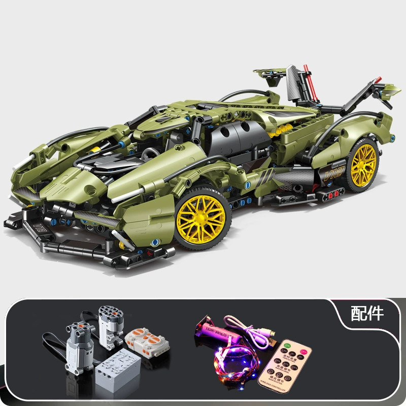 Конструктор в стиле LEGO, звездное небо, гоночный автомобиль, игрушка-модель машины, панк-стиль, с пультом управления