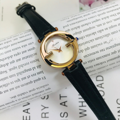 Watch for Ladies, Mother-of-Pearl Small Dial, Simple and Elegant, Brand, Small and High-End, Leather Strap, Women's Watch, Waterproof