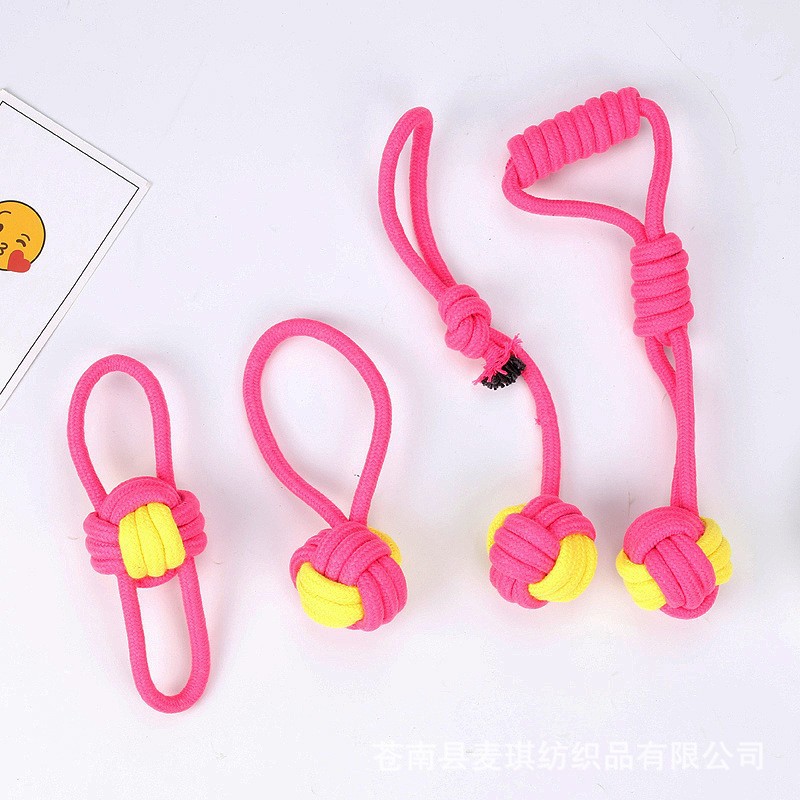 Cuerdas de algodón para mascotas juego de juguetes de bola trenzada molares resistentes a la mordida fondo Teddyco dientes de pelo para perros juguetes para mascotas