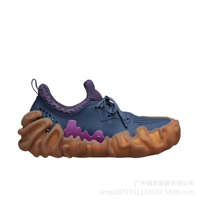 BYM CROSS Joint Casual Shoes Lace-up Fingerprint sneaker Fashionable Breathable Wading Hole Shoes
