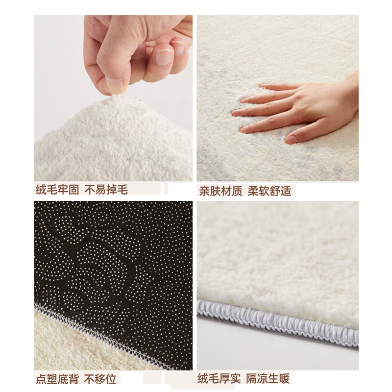 Cross-border Christmas-themed faux cashmere bath mat set (3 pieces) for bathroom and toilet, absorbent, insulating, and stain-resistant