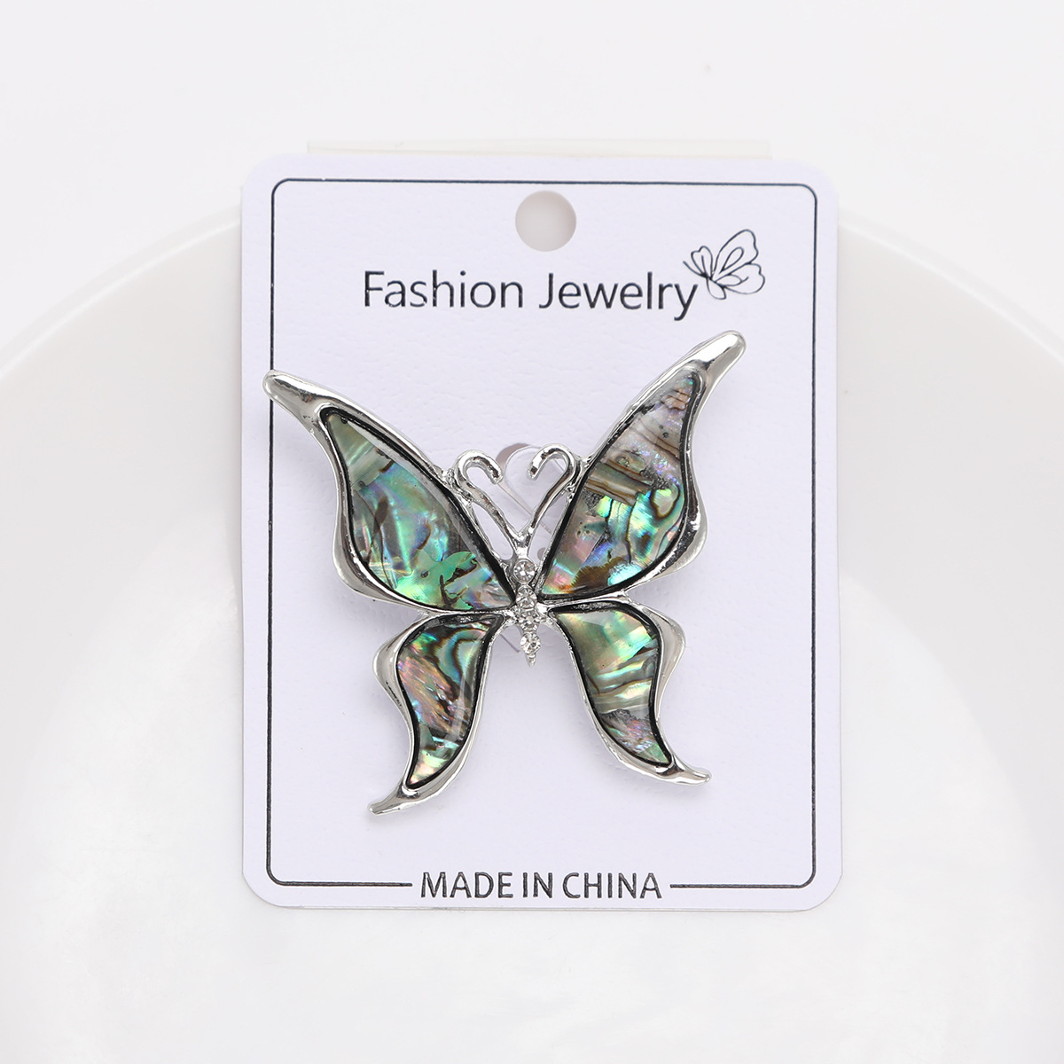 14g Weight Rhinestones, Shell Inlay Material Brooches Classification Retro Pin Butterfly Alloy Inlay Rhinestones Shell Women's Brooches