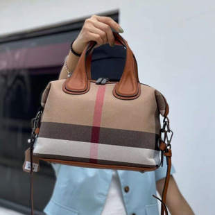 Zijia Fashion Casual Large-Capacity Genuine Leather Women's Bag Trendy 2025 New Cowhide Large Bag Tote Bag High-End Plaid Bag