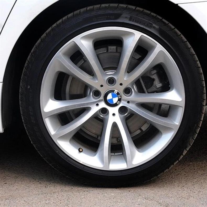 BMW original factory-sized front and rear emblems for 3 Series, 5 Series, X3, X5, X1, X6, X7, Z4, GT, hood, tail, and wheel hub covers