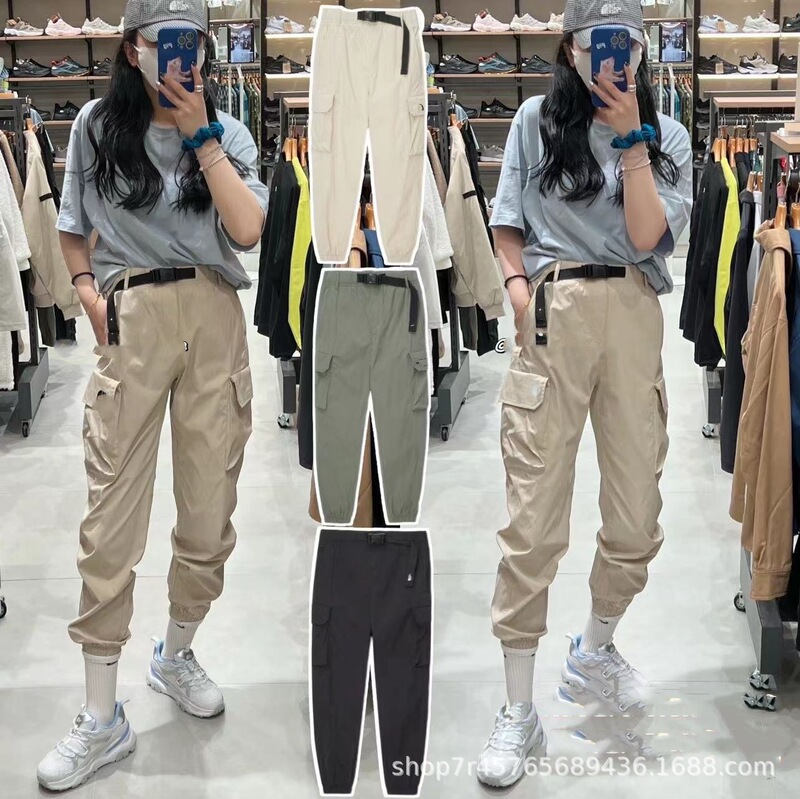 North Face Outdoor Cargo Pants for Men and Women, Autumn Thin Multi-Pocket Stretch Casual Sports Pants, Fashionable Versatile Softshell Pants