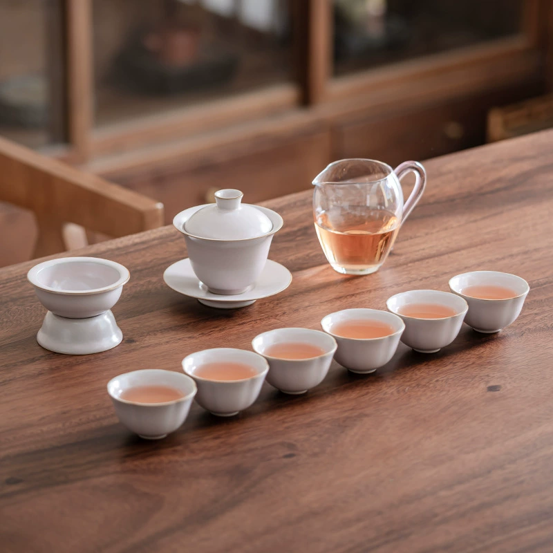 云隐造物 Fuchsia glass tea set, gift box