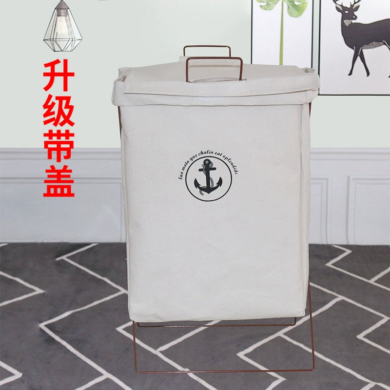 Folding Laundry Basket, Collapsible Storage Bin, Fabric Hamper with/without Cover, Multiple Prints