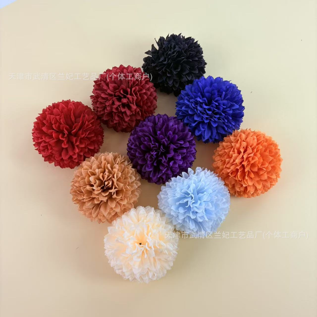 Simulación bola grande cabeza de crisantemo diámetro 10cm ping pong cabeza de crisantemo ramillete de bricolaje tocado baile muñeca flor horquilla