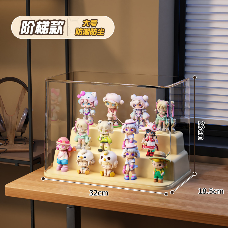 盲盒展示架收纳透明亚克力手办防尘展示柜玩具积木泡泡玛特展示盒|undefined