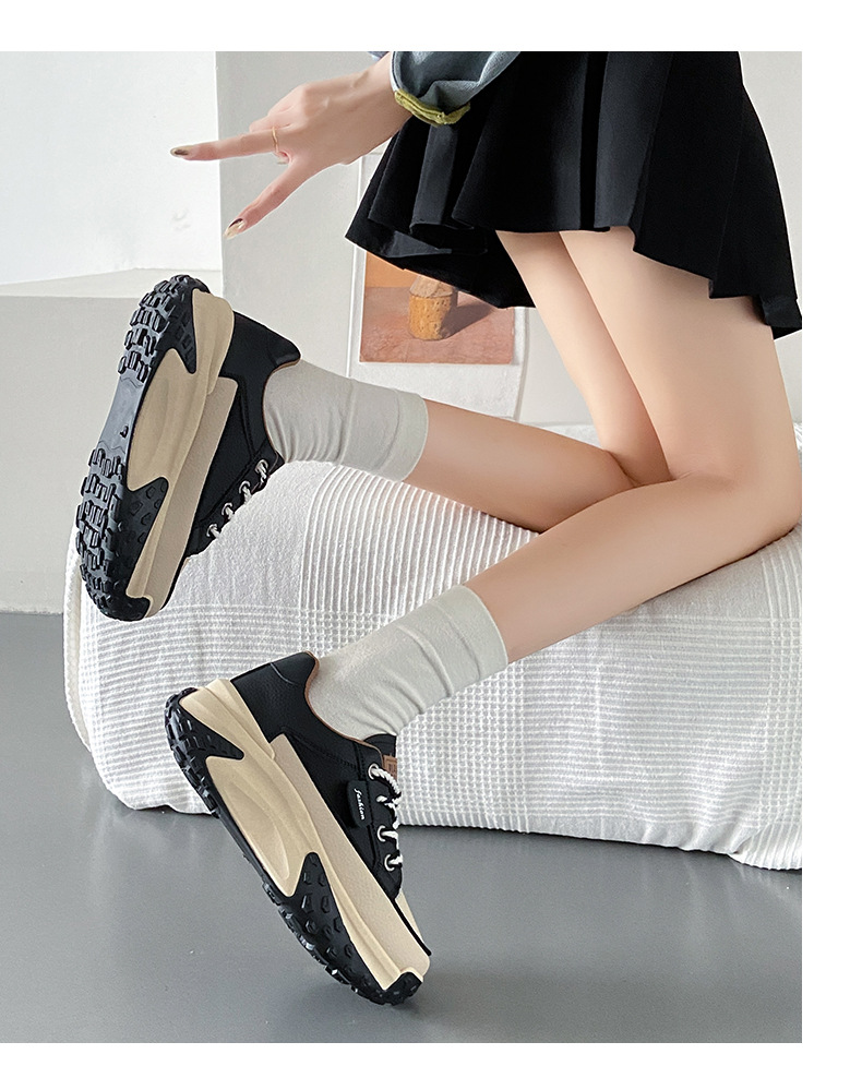Version coréenne des chaussures de papa pour le printemps et l'automne 2024, nouvelles chaussures de tir de rue décontractées pour étudiants Instagram, chaussures hautes à semelles épaisses pour femmes_voghion.com