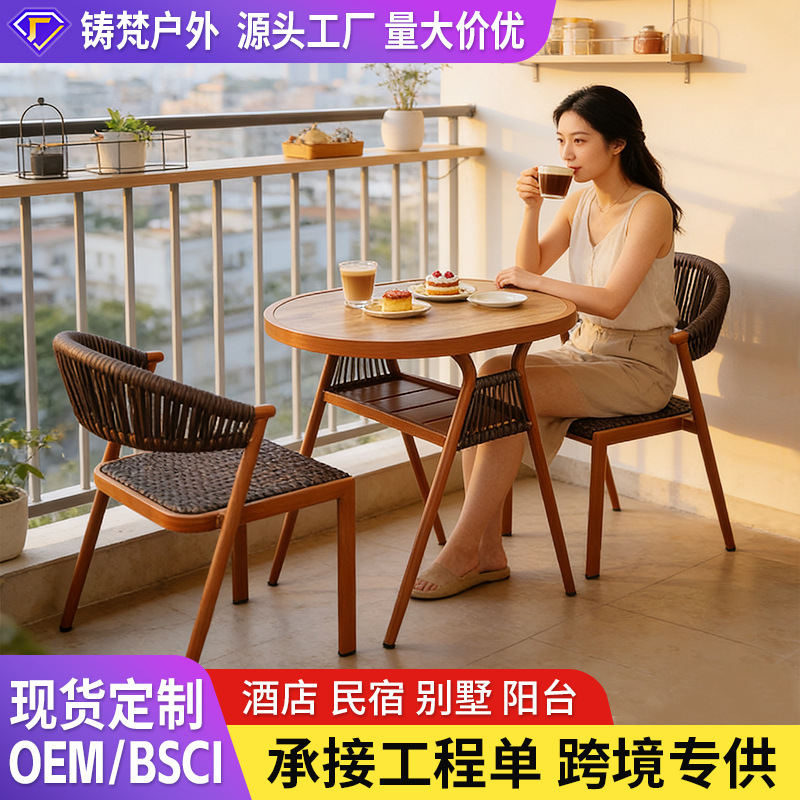 Outdoor Balcony Leisure Rattan Chairs That Can Be Stored, Suitable for Courtyard, Hotel, Villa Terrace, Commercial Street, Scenic Area, and Homestay Projects