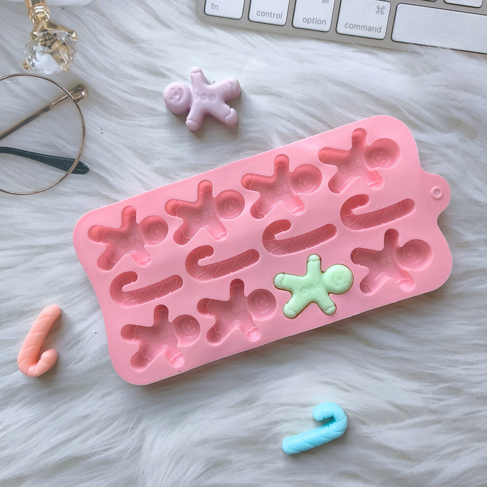 Nuevo pan de jengibre en forma de persona dulces molde de silicona pastel de muletas de decoración inserto molde de hielo para hornear 674
