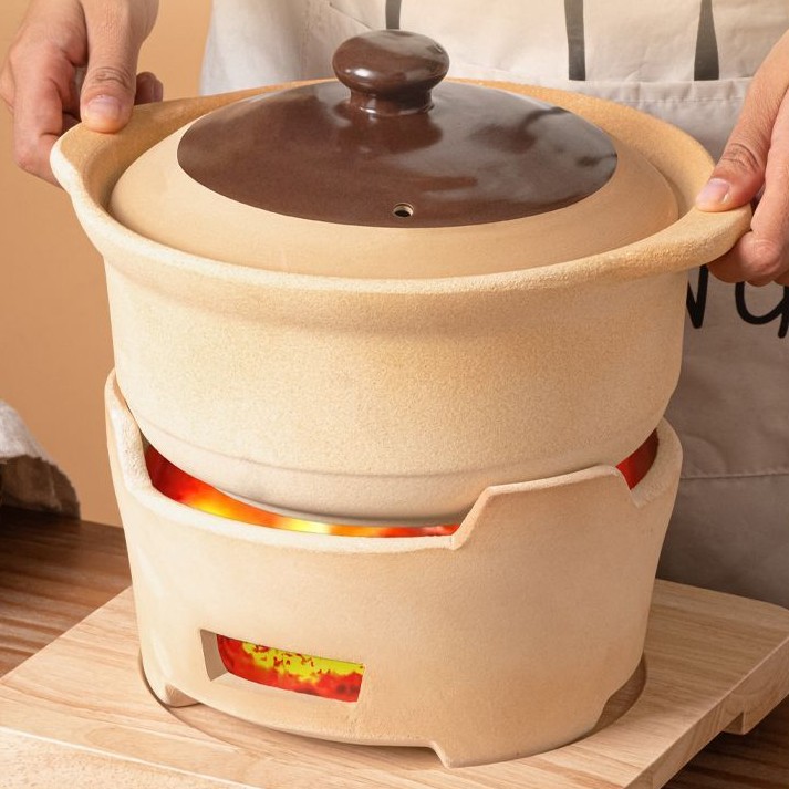 Cazuela de Cerámica para Estofados, Resistente a Altas Temperaturas, para Cocina y Estufa de Gas