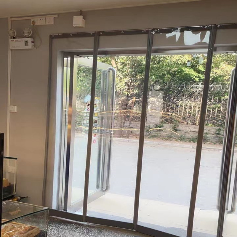 Door Curtain Winter Warm Windproof Air Conditioner Transparent Commercial Partition Curtain Household Magnet Self-priming Plastic PVC Windshield Curtain