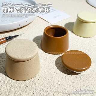 日式美甲洗笔杯陶瓷罐洗笔水晶液存储容器工具批发跨境批发