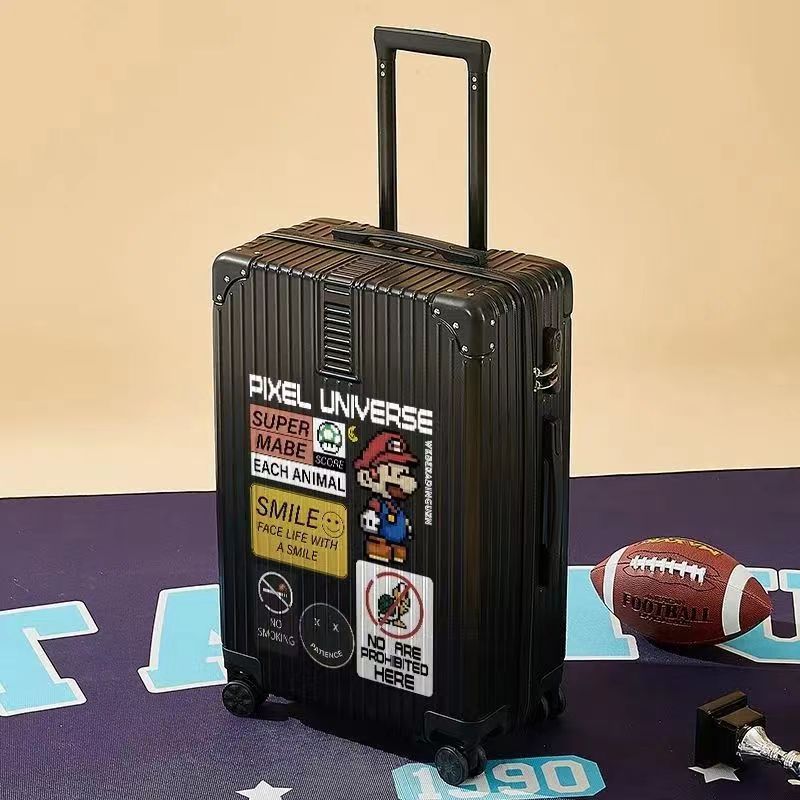 Maleta de contraseña de los hombres universal Mute rueda caja de viaje del estudiante Maleta impresa de dibujos animados de estilo coreano de las mujeres