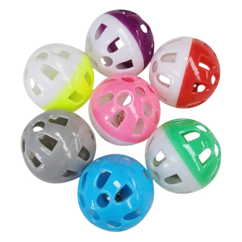 Wholesale 3.8cm Plastic Bell Ball Funny Cat Toys Plastic Hollow Ball Cat and Dog Funny Pet Toys Pet Supplies