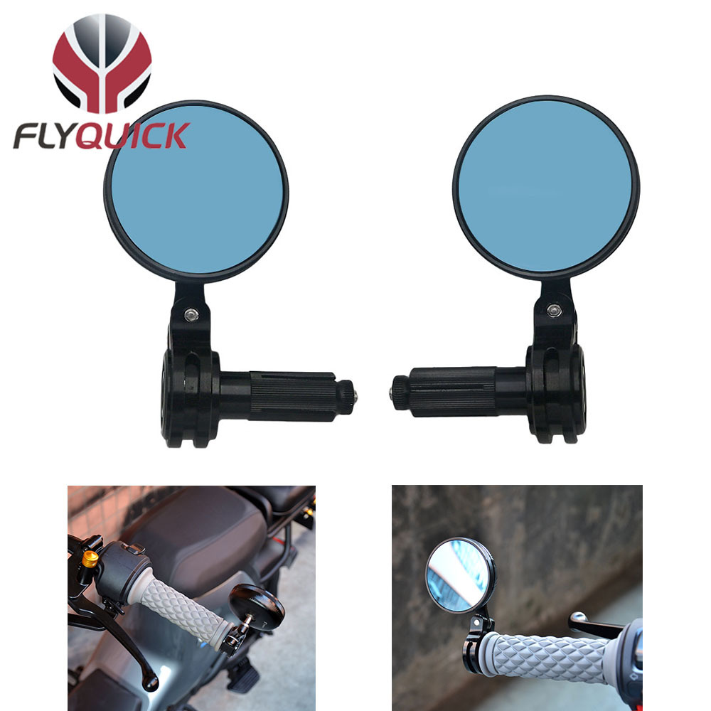 Flyquick motocicleta espejo retrovisor becerro U1 coche eléctrico universal manillar espejo retrovisor espejo azul cristal espejo trasero