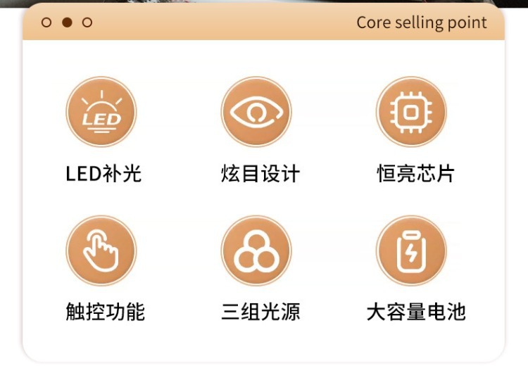 Cross-border LED car makeup mirror with light, touch-sensitive, high-definition mirror for car passenger side sun visor