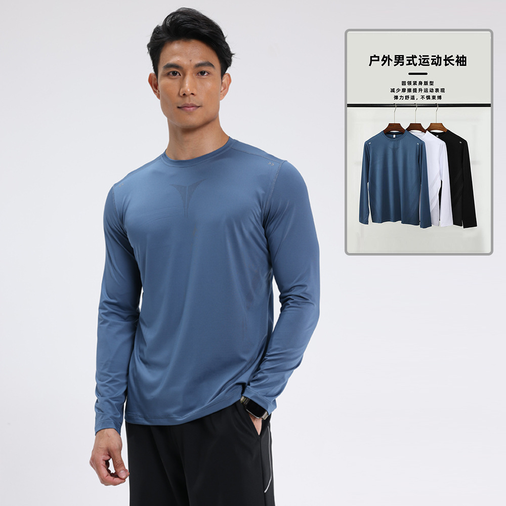 Lulu otoño deportes de secado rápido mangas largas para hombres fitness running camiseta de entrenamiento de baloncesto al aire libre cuello redondo blusa elástica