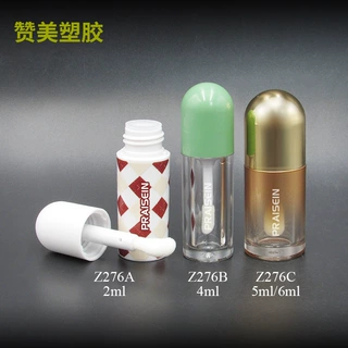 化妆品包材厂家2ml 4ml圆形塑料唇彩管大刷头唇釉空管定制3D打印