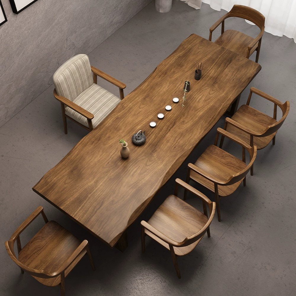 Новый китайский стиль из цельного дерева чайный стол из бревна большой чайный стол