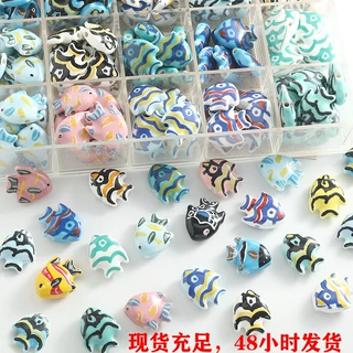 跨境专供热带鱼陶瓷珠子散珠手链手机链diy材料鱼串珠配件小饰品