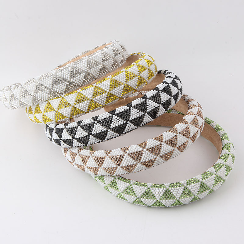 Fashion Color Block Lattice Arylic Hair Band display picture 1