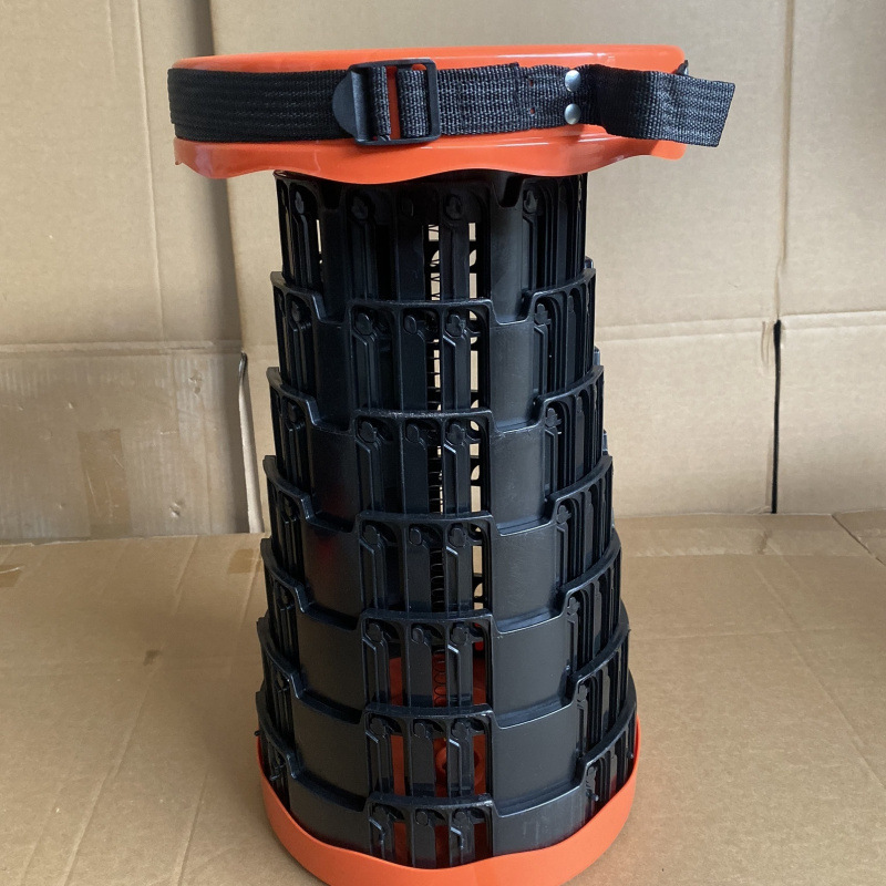 강력한 내하중을 갖춘 두꺼운 주황색 텔레스코픽 스툴 400kg