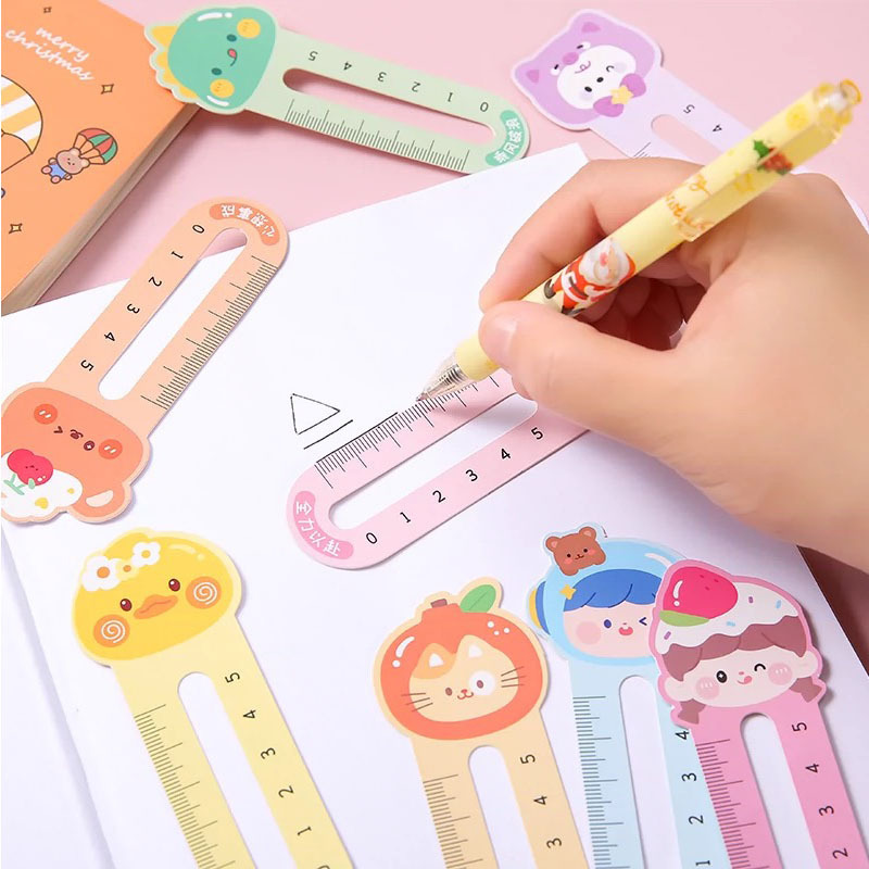 直尺のしおりの紙の漫画のアイデアの文房具の小学生の贈り物の小さいプレゼントの子供のかわいい読書のしおりのカード|undefined