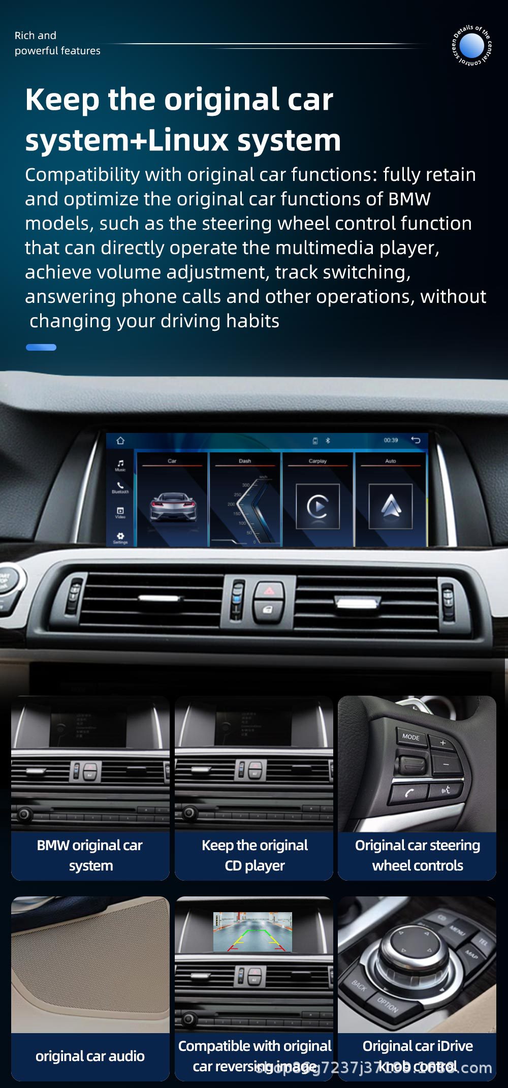 Suitable for Bmw 5 Series F10 10.25inch Car Navigation Central Control All-In-One Player Carplay Navigation