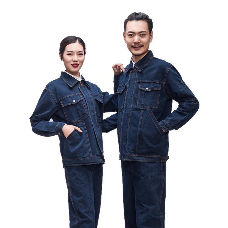 溶接カウボーイ作業服スーツ春と秋のメンズ厚みのある抗火傷、耐摩耗性、耐汚れ性、耐火性の自動車修理機械修理溶接作業服|undefined