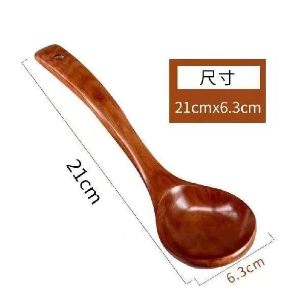 Ложка для супа из твёрдого дерева, большая, ложка для каш, длинная ручка, нескользящая, деревянная ложка для супа, простая, весна таяние
