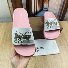 拖鞋Slippers外贸跨境柬埔寨金边越南一字拖古罗马大马车印花图案