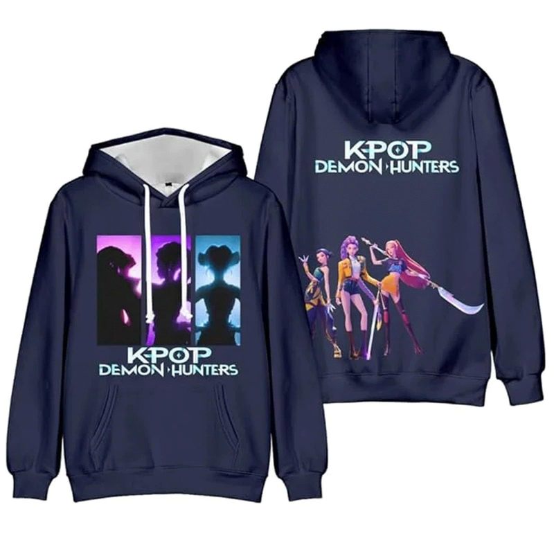 跨境亚马逊速卖通新品KPop Demon Hunters3D数码印花带帽卫衣男装|undefined