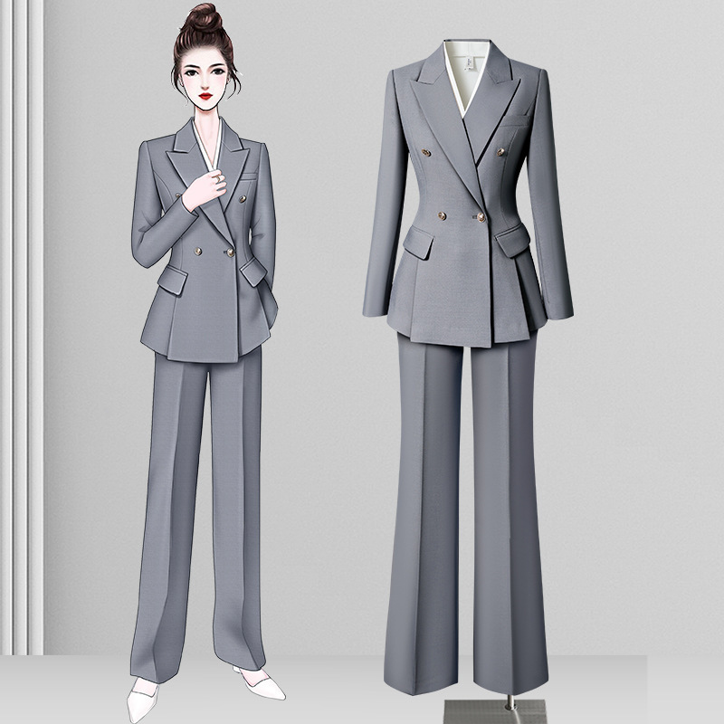 女性用スーツ 2025 新しいハイエンドグレースーツプロパティホテルマネージャー作業服ハイエンドプロフェッショナルウェア|undefined