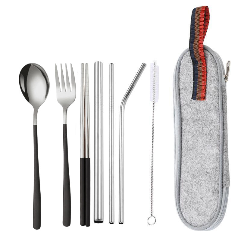 실버 블랙 7 피스 세트/라이트 그레이 가방