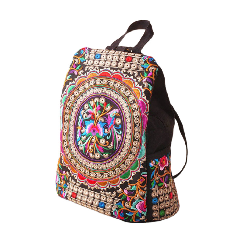 Yunnan estilo étnico mochila moda bordado mochila bolso de las mujeres mochila ventas directas de la fábrica