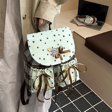 冬季多巴胺芭蕾风双肩包新款可爱星星蝴蝶结背包开学季学生小书包