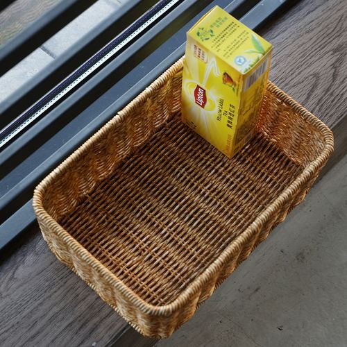 European-style desktop storage box imitation rattan washbasin storage basket coffee table remote control entrance key storage basket