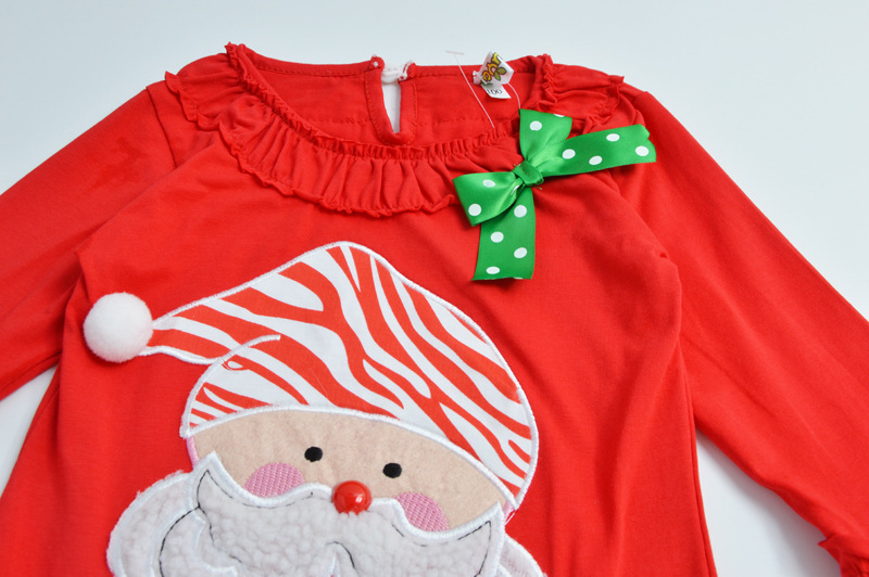 Christmas Cute Cartoon Santa Claus Flower Cotton Girls Clothing Sets display picture 9