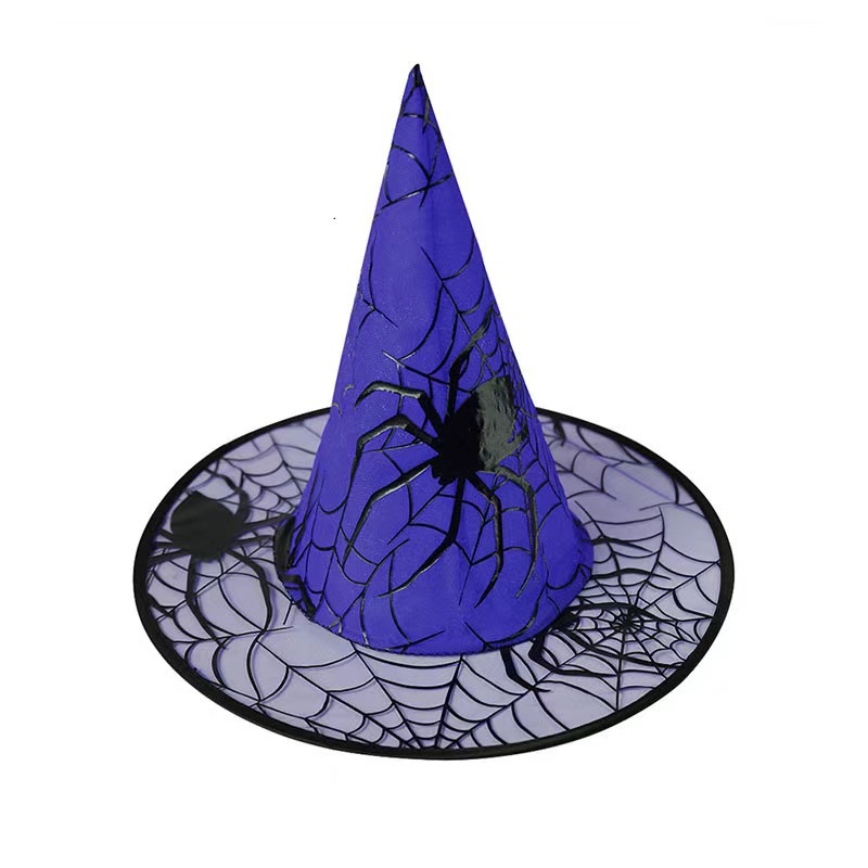 Halloween sombrero bruja sombrero cosplay vestido tocado estampado araña sombrero mago