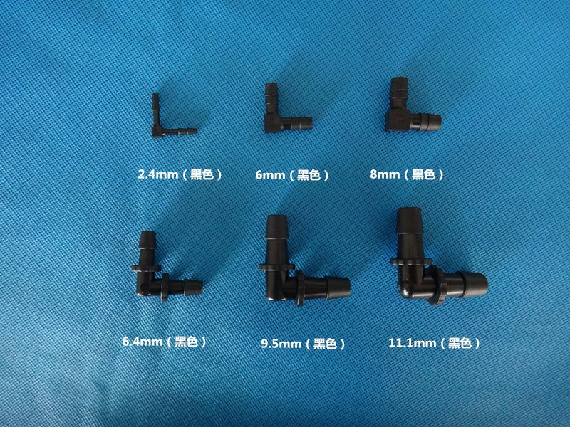 Пластиковый угловой фитинг из полипропилена, прямой угловой соединитель для крана, L-образный соединитель для шланга, равнопроходный двухсторонний черный угловой фитинг