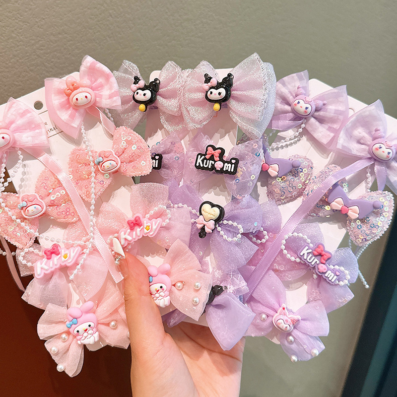 clow m hairpin children‘s bow barrettes little girl‘s back cartoon side clip bang clip girls hair accessories
