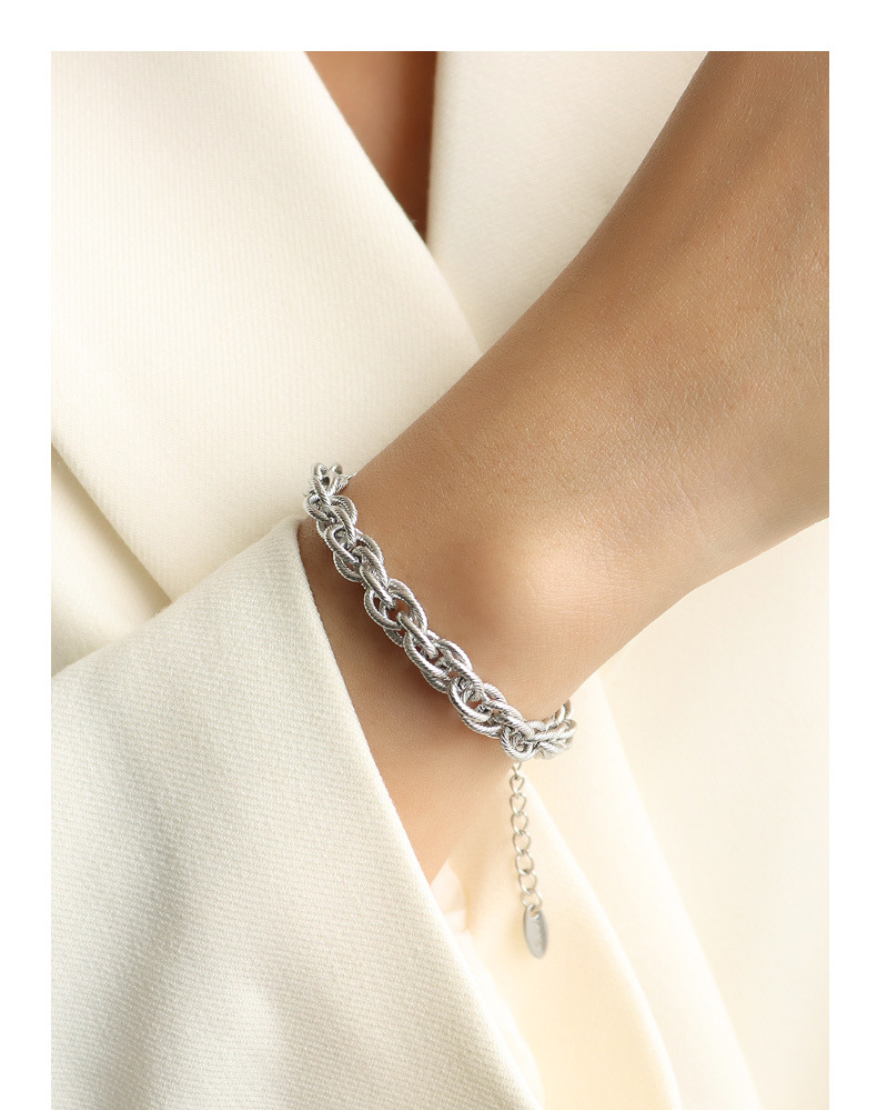 Fashion Hand-woven Chain Titanium Steel Necklace Bracelet display picture 7