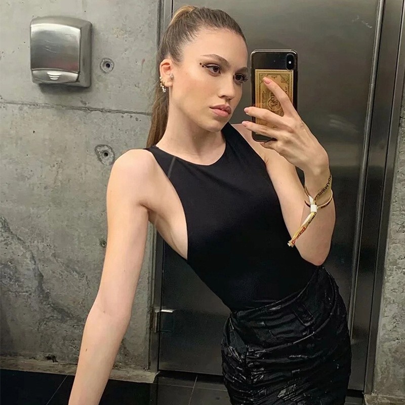 Foreign Trade Fashion One-Line Collar Pure Color Jumpsuit Tops for Women American Sexy Retro Aliexpress European and American Jumpsuits Foreign Trade Fashion One-Line Collar Pure Color Jumpsuit Tops for Women American Sexy Retro Aliexpress European and American Jumpsuits