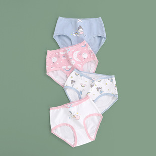 Foreign Trade Girls' Underwear Cotton Baby Class A Summer Children's Briefs Medium and Large Children's Cotton Girls' Bacteriostatic Shorts