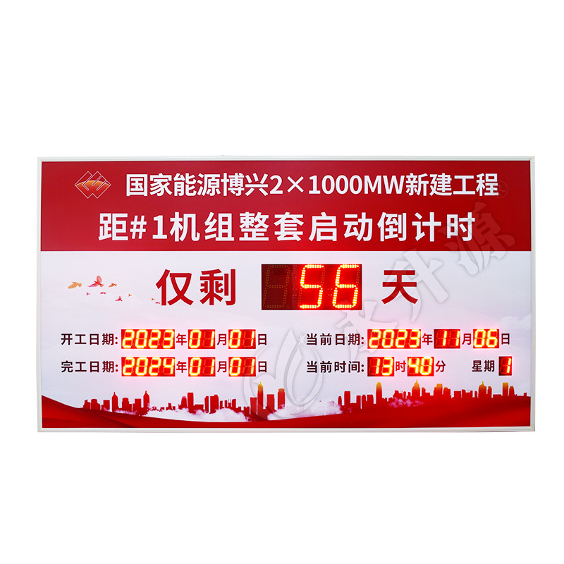 ����LED��ȫ��������ʱ��ʾ�������깤�������ӿ���